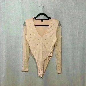 Pretty SHEIN Pearl Bodysuit Sz M